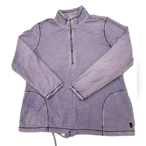 Tommy Bahama Tops - Tommy Bahama Womens Blue Lightweight Full Zip Mock Neck Sweatshirt Medium